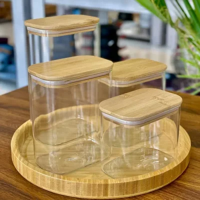 بانکه و جا حبوباتی پیرکس 4 تایی kit-897