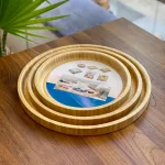 سینی بامبو گرد 3 تایی وارداتی kit-554