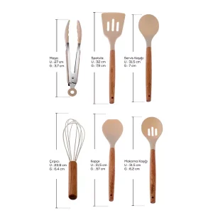 ست ابزار آشپزخانه ۱۲ پارچه کاراجا مدل Darcy رنگ کرمی (بژ)