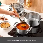 سرویس قابلمه استیل القایی 8 پارچه کاراجا مدل Alaz