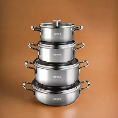 سرویس قابلمه استیل القایی 8 پارچه کاراجا مدل Alaz