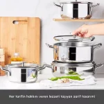 سرویس قابلمه استیل القایی 8 پارچه کاراجا مدل Alaz