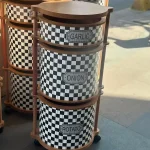 جاپیازی ۳ طبقه مدل شطرنجی گرد محصول ترکیه کد Dama-643