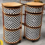 جاپیازی ۳ طبقه مدل شطرنجی گرد محصول ترکیه کد Dama-643