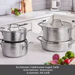 سرویس قابلمه استیل سه لایه کاراجا مدل Powersteel 316+ Enzo (۸ پارچه)