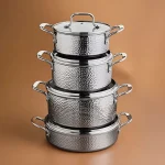 سرویس قابلمه استیل سه لایه کاراجا مدل Powersteel 316+ Enzo (۸ پارچه)